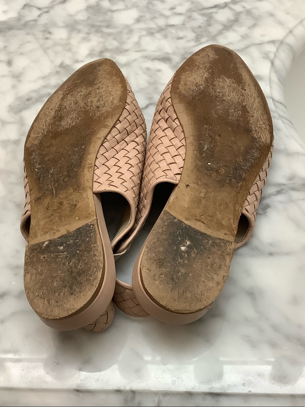 EVERLANE Woven Pointed Slingback Flats in Nude - Picture 3 of 8
